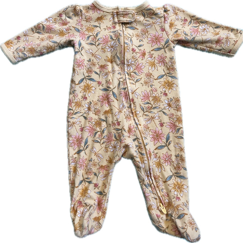 Carters Yellow Floral Footie Onesie - Newborn